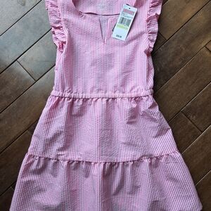 Vineyard Vines Pink and White Striped Kids Dress